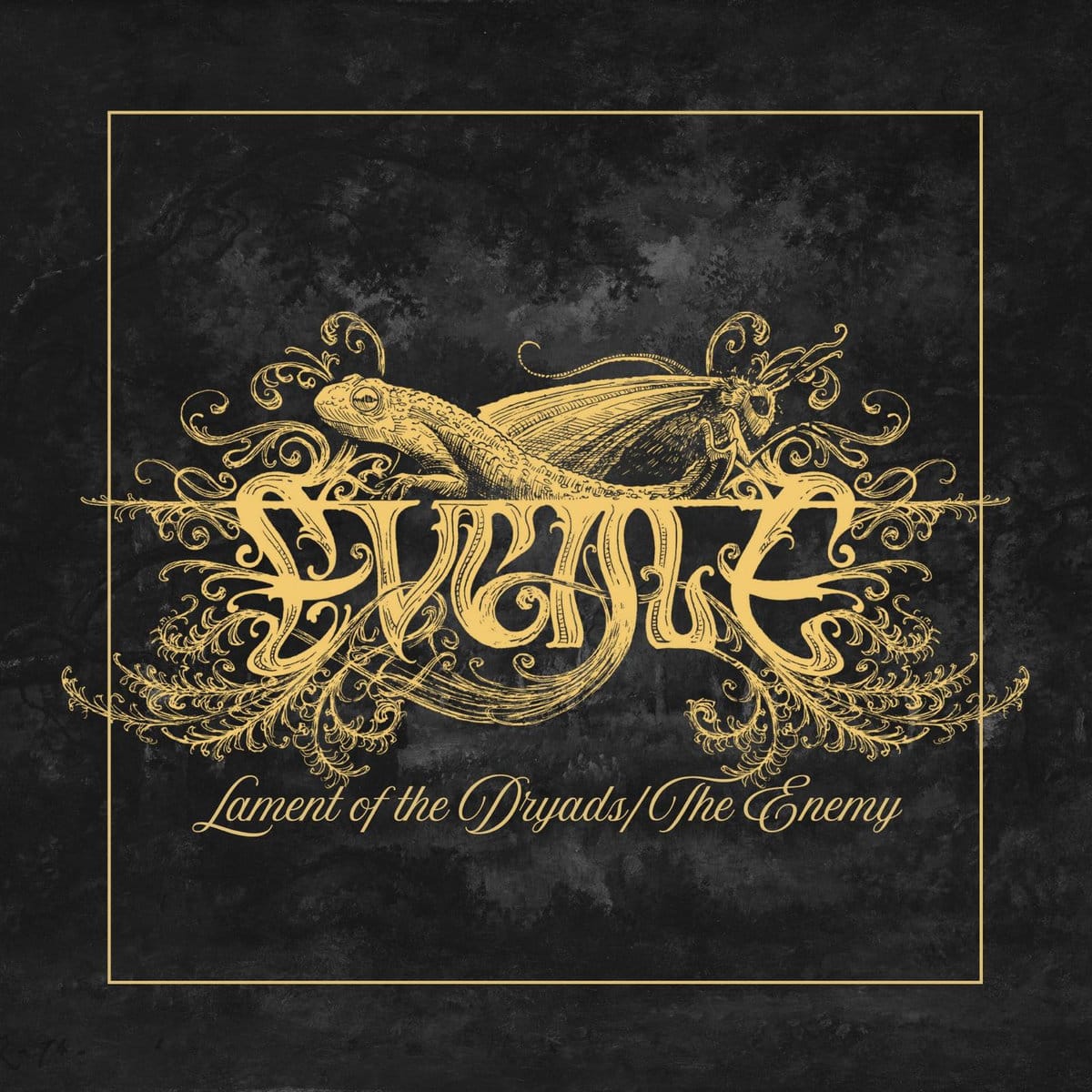 Album cover — gold on black illustration of the moth and the newt.