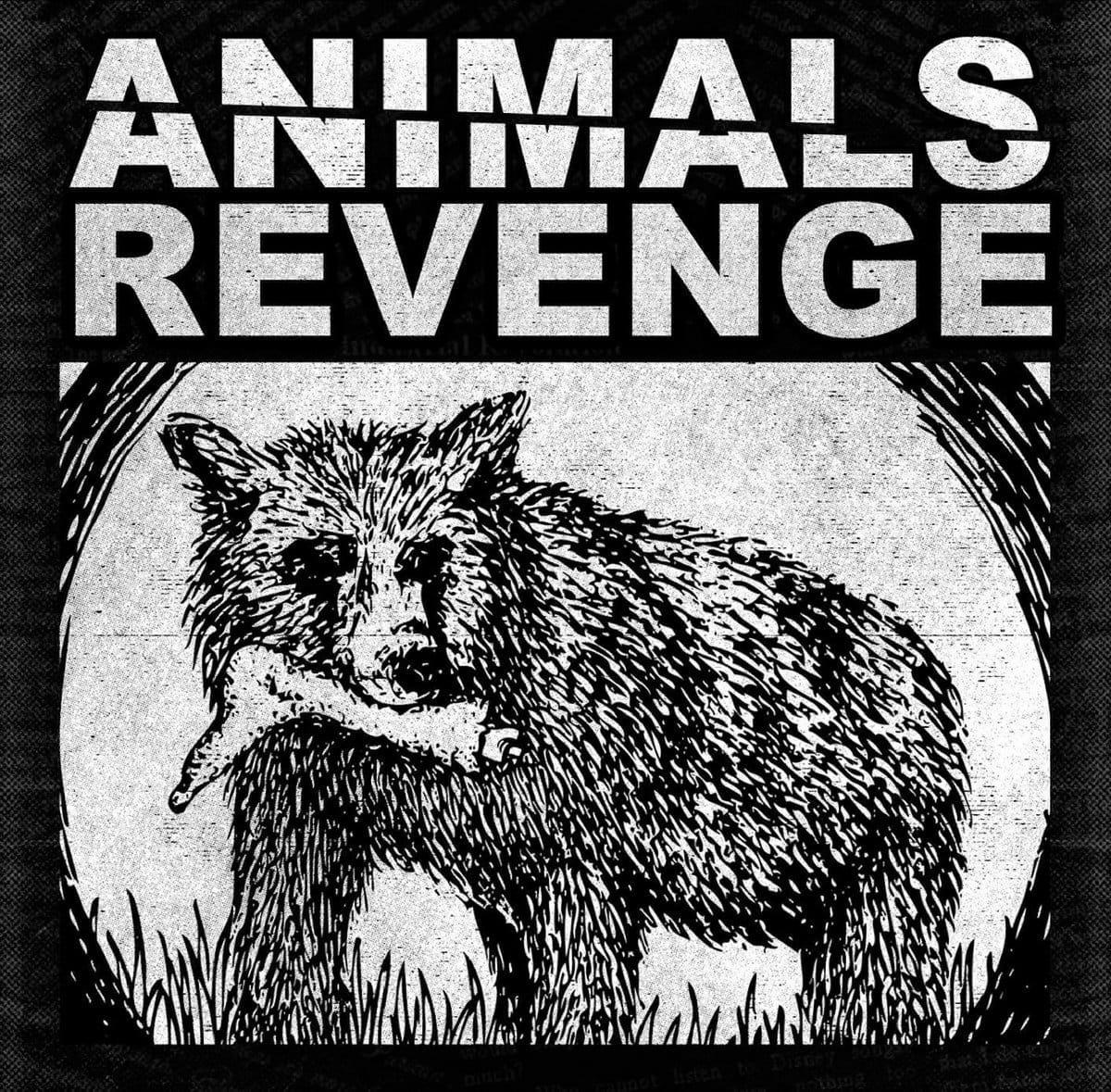 Album art featuring a bear carrying a human leg in its mouth