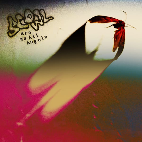 Are We All Angels album cover with a moth on a liquidy abstract